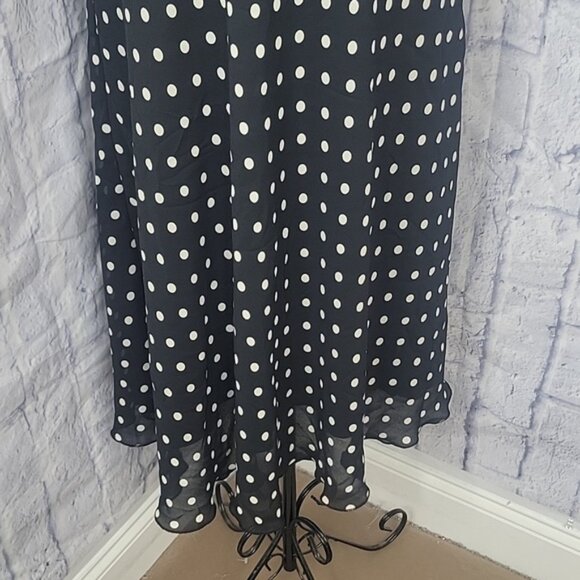Jonathan Martin Black and White Polka Dot Midi Dress - Picture 4 of 10